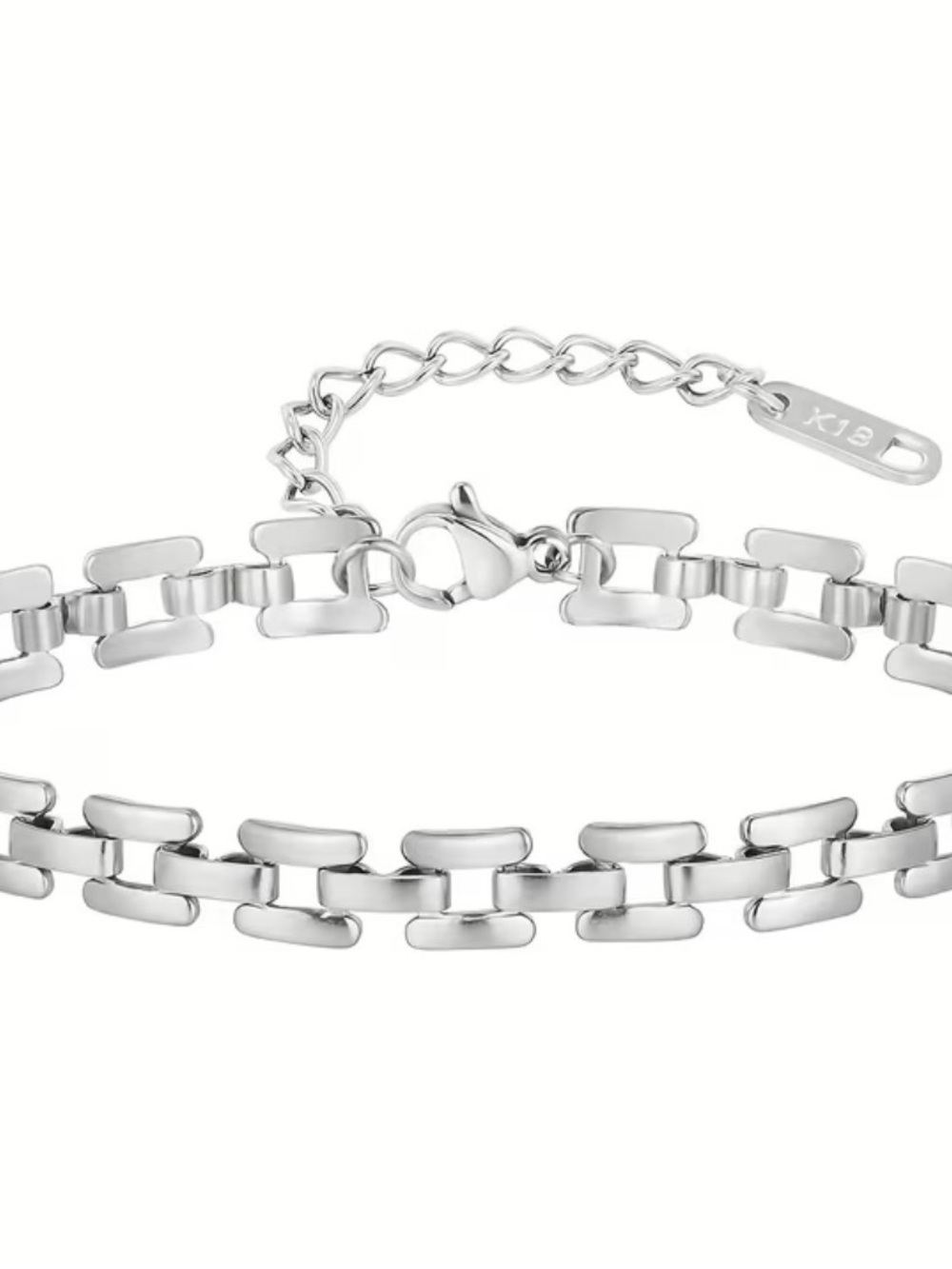Silver Link Choker Bracelet - Shiny Silver